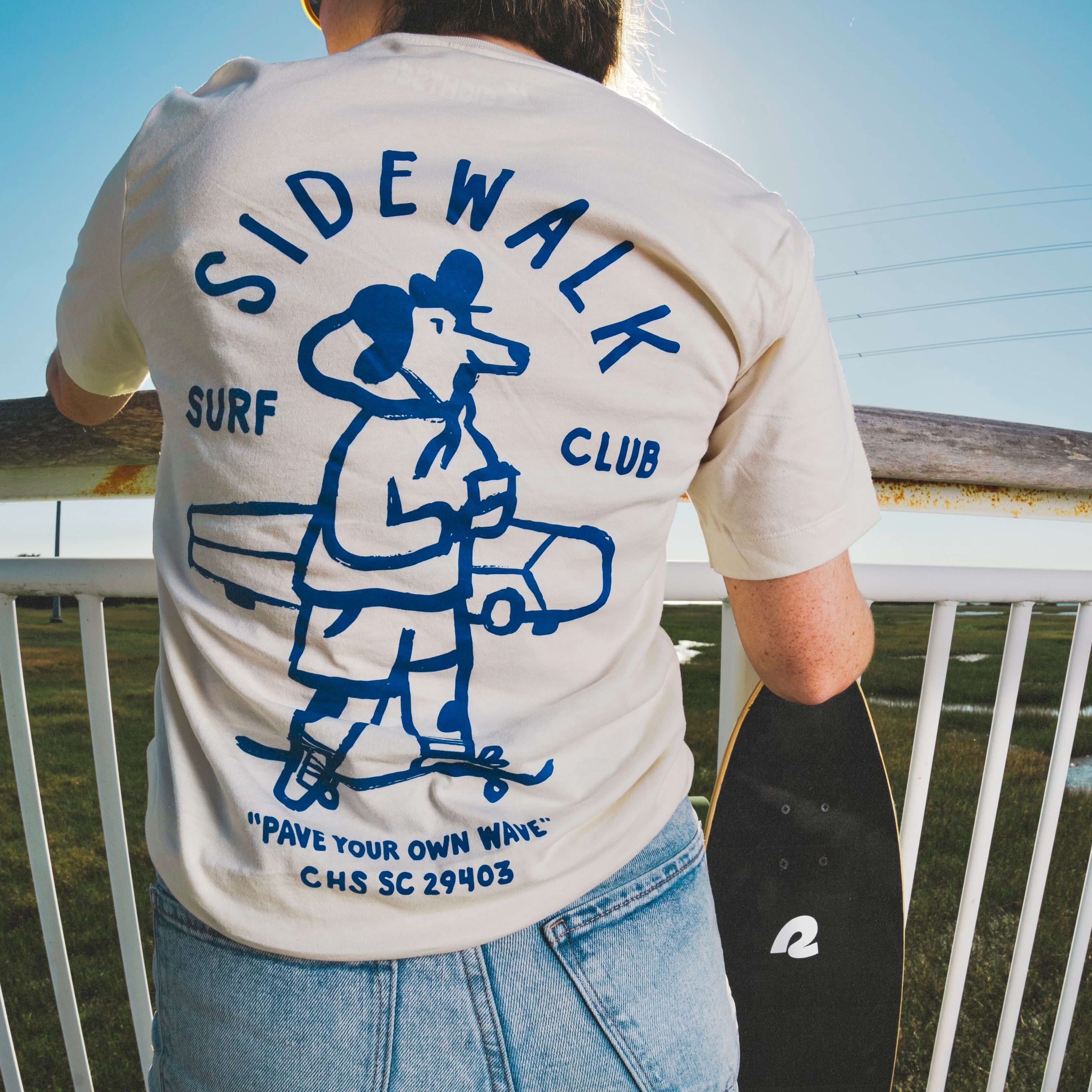 Sidewalk Surfer White Premium Cotton T-shirt