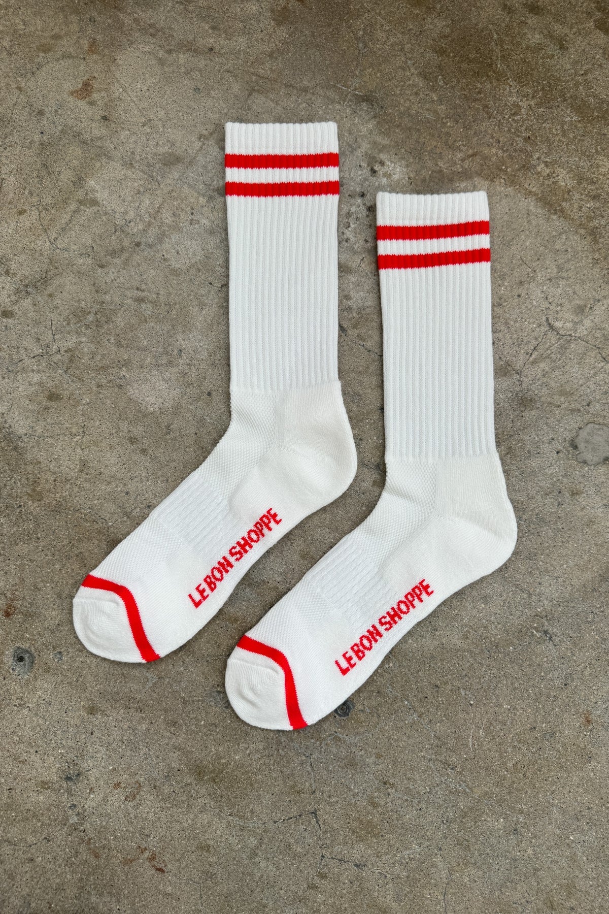 Extended Size Boyfriend Socks - Clean White