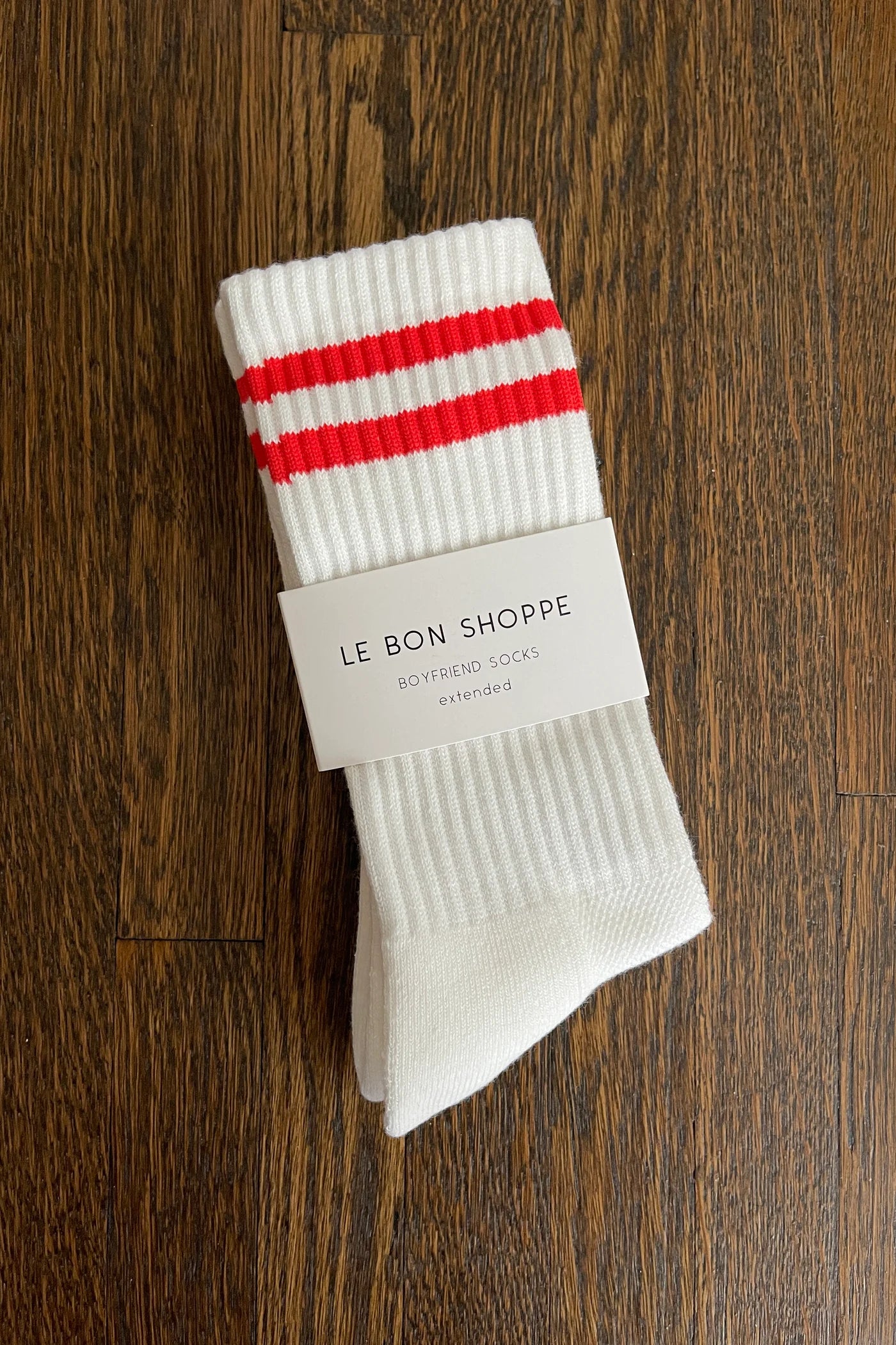 Extended Size Boyfriend Socks - Clean White