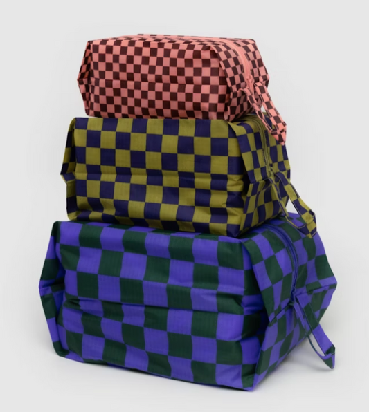 Baggu 3D Zip Set: Jewel Checks