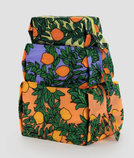 Baggu 3D Zip Set: Orange Trees