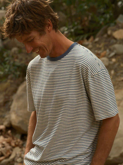 Hemp Tee - Indigo Stripe