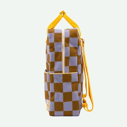 Purple checkered backpack online